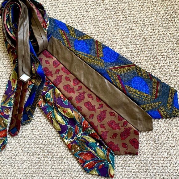 Other - 🟢 3 for $20——4 silk ties: 2 St. Stefano, Sergio Valente, & Pelle